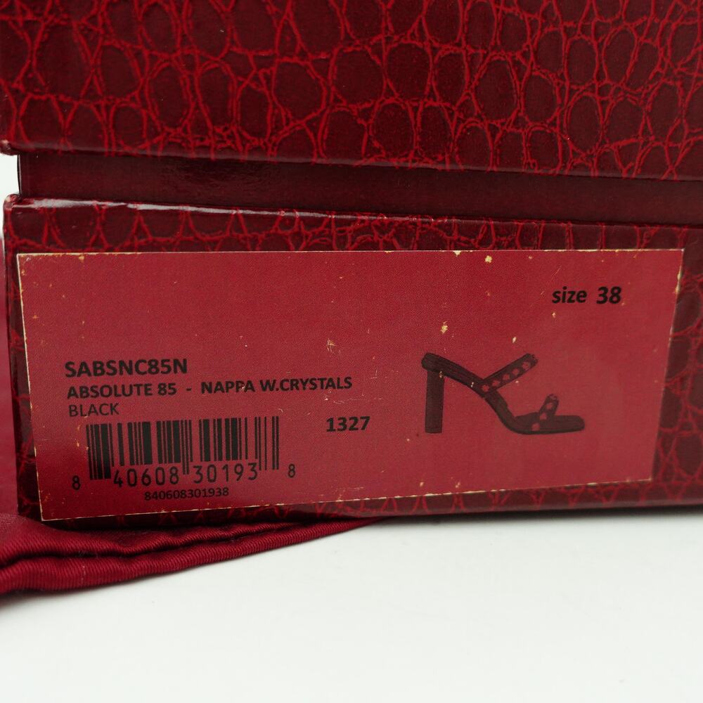 Tamara Mellon Pillow Top Black Crystal Strappy Stiletto Mules - Size 38 - Picture 8 of 9